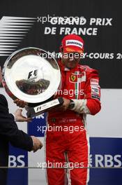 22.06.2008 Magny Cours, France,  Felipe Massa (BRA), Scuderia Ferrari, wins - Formula 1 World Championship, Rd 8, French Grand Prix, Sunday Podium