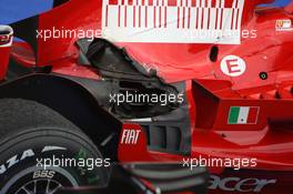 22.06.2008 Magny Cours, France,  Bodywork and exhaust damage on the car of Kimi Raikkonen (FIN), Räikkönen, Scuderia Ferrari - Formula 1 World Championship, Rd 8, French Grand Prix, Sunday Race