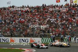22.06.2008 Magny Cours, France,  Jarno Trulli (ITA), Toyota Racing, TF108 and Fernando Alonso (ESP), Renault F1 Team, R28 - Formula 1 World Championship, Rd 8, French Grand Prix, Sunday Race