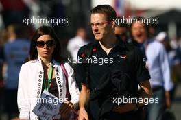 21.06.2008 Magny Cours, France,  Sebastian Bourdais (FRA), Scuderia Toro Rosso and his wife Claire - Formula 1 World Championship, Rd 8, French Grand Prix, Saturday