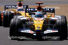 21.06.2008 Magny Cours, France,  Fernando Alonso (ESP), Renault F1 Team, Nelson Piquet Jr (BRA), Renault F1 Team  - Formula 1 World Championship, Rd 8, French Grand Prix, Saturday Qualifying