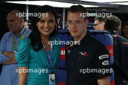 22.06.2008 Magny Cours, France,  Miss France with Sebastian Bourdais (FRA), Scuderia Toro Rosso - Formula 1 World Championship, Rd 8, French Grand Prix, Sunday