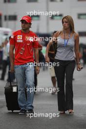 22.06.2008 Magny Cours, France,  Felipe Massa (BRA), Scuderia Ferrari with Rafaela Bassi (BRA), Girl Friend, Wife of Felipe Massa - Formula 1 World Championship, Rd 8, French Grand Prix, Sunday