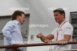 19.06.2008 Magny Cours, France,  Christian Horner (GBR), Red Bull Racing, Sporting Director and David Coulthard (GBR), Red Bull Racing - Formula 1 World Championship, Rd 8, French Grand Prix, Thursday