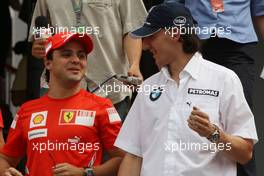 19.06.2008 Magny Cours, France,  Felipe Massa (BRA), Scuderia Ferrari and Robert Kubica (POL),  BMW Sauber F1 Team - Formula 1 World Championship, Rd 8, French Grand Prix, Thursday
