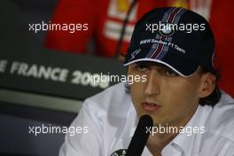 19.06.2008 Magny Cours, France,  Robert Kubica (POL),  BMW Sauber F1 Team - Formula 1 World Championship, Rd 8, French Grand Prix, Thursday Press Conference