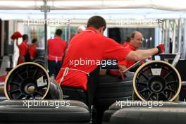 19.06.2008 Magny Cours, France,  Bridgestone technician - Formula 1 World Championship, Rd 8, French Grand Prix, Thursday