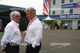 04.07.2008 Silverstone, England,  Bernie Ecclestone (GBR), President and CEO of Formula One Management and F1 Journalist, Bob McKenzie of "The Daily Express" - Formula 1 World Championship, Rd 9, British Grand Prix, Friday