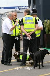 04.07.2008 Silverstone, England,  Police in the Paddock - Formula 1 World Championship, Rd 9, British Grand Prix, Friday