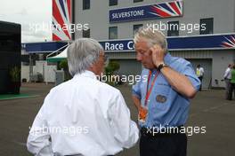 04.07.2008 Silverstone, England,  Bernie Ecclestone (GBR), President and CEO of Formula One Management with Charlie Whiting (GBR), FIA Safty delegate, Race director & offical starter - Formula 1 World Championship, Rd 9, British Grand Prix, Friday