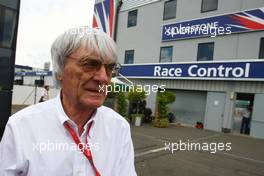04.07.2008 Silverstone, England,  Bernie Ecclestone (GBR), President and CEO of Formula One Management on the day it has been announced that Donnington Park will become the host of the British GP in 2010 - Formula 1 World Championship, Rd 9, British Grand Prix, Friday