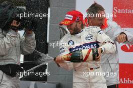 06.07.2008 Silverstone, England,  2nd Nick Heidfeld (GER), BMW Sauber F1 Team - Formula 1 World Championship, Rd 9, British Grand Prix, Sunday Podium