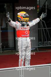 06.07.2008 Silverstone, England,  Lewis Hamilton (GBR), McLaren Mercedes  - Formula 1 World Championship, Rd 9, British Grand Prix, Sunday Podium