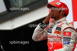 06.07.2008 Silverstone, England,  Winner, 1st, Lewis Hamilton (GBR), McLaren Mercedes, MP4-23 - Formula 1 World Championship, Rd 9, British Grand Prix, Sunday Podium