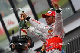 06.07.2008 Silverstone, England,  Winner, 1st, Lewis Hamilton (GBR), McLaren Mercedes, MP4-23 - Formula 1 World Championship, Rd 9, British Grand Prix, Sunday Podium