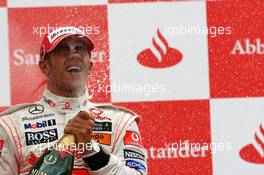 06.07.2008 Silverstone, England,  Lewis Hamilton (GBR), McLaren Mercedes wins - Formula 1 World Championship, Rd 9, British Grand Prix, Sunday Podium