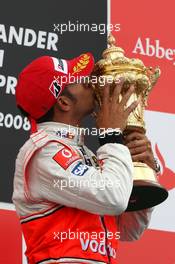 06.07.2008 Silverstone, England,  Lewis Hamilton (GBR), McLaren Mercedes, wins - Formula 1 World Championship, Rd 9, British Grand Prix, Sunday Podium
