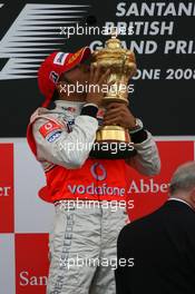 06.07.2008 Silverstone, England,  1st place Lewis Hamilton (GBR), McLaren Mercedes - Formula 1 World Championship, Rd 9, British Grand Prix, Sunday Podium