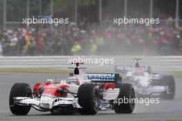 06.07.2008 Silverstone, England,  Jarno Trulli (ITA), Toyota Racing, TF108 and Robert Kubica (POL), BMW Sauber F1 Team, F1.08 - Formula 1 World Championship, Rd 9, British Grand Prix, Sunday Race