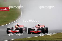 06.07.2008 Silverstone, England,  Lewis Hamilton (GBR), McLaren Mercedes, Heikki Kovalainen (FIN), McLaren Mercedes - Formula 1 World Championship, Rd 9, British Grand Prix, Sunday Race