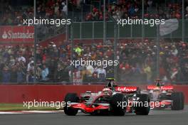 06.07.2008 Silverstone, England,  Heikki Kovalainen (FIN), McLaren Mercedes, Lewis Hamilton (GBR), McLaren Mercedes  - Formula 1 World Championship, Rd 9, British Grand Prix, Sunday Race