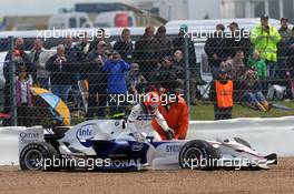 06.07.2008 Silverstone, England,  Robert Kubica (POL), BMW Sauber F1 Team, F1.08 , retired - Formula 1 World Championship, Rd 9, British Grand Prix, Sunday Race