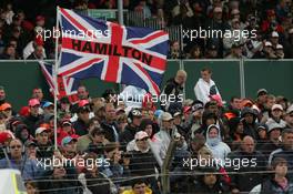 06.07.2008 Silverstone, England,  Lewis Hamilton (GBR), McLaren Mercedes fans - Formula 1 World Championship, Rd 9, British Grand Prix, Sunday Race
