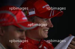 05.07.2008 Silverstone, England,  Kimi Raikkonen (FIN), Räikkönen, Scuderia Ferrari and Heikki Kovalainen (FIN), McLaren Mercedes - Formula 1 World Championship, Rd 9, British Grand Prix, Saturday Press Conference
