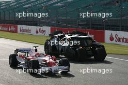 03.07.2008 Silverstone, England,  Timo Glock (GER), Toyota F1 Team and the Bat mobile - Formula 1 World Championship, Rd 9, British Grand Prix, Thursday
