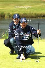 03.07.2008 Silverstone, England,  BMW Sauber F1 Team drivers Nick Heidfeld (GER) and Robert Kubica (POL) play golf at the Whittlebury Park Golf Club near Silversone circuit - Formula 1 World Championship, Rd 9, British Grand Prix, Thursday