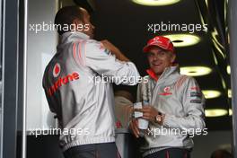 03.07.2008 Silverstone, England,  Lewis Hamilton (GBR), McLaren Mercedes and Heikki Kovalainen (FIN), McLaren Mercedes - Formula 1 World Championship, Rd 9, British Grand Prix, Thursday