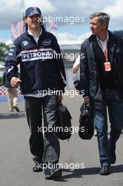 03.07.2008 Silverstone, England,  Robert Kubica (POL),  BMW Sauber F1 Team with his manager - Formula 1 World Championship, Rd 9, British Grand Prix, Thursday