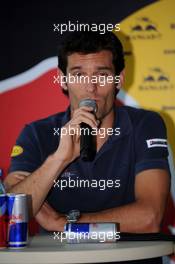 03.07.2008 Silverstone, England,  Mark Webber (AUS), Red Bull Racing, confirms his place at Red Bull for 2009 - Formula 1 World Championship, Rd 9, British Grand Prix, Thursday