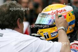 20.07.2008 Hockenheim, Germany,  Norbert Haug (GER), Mercedes, Motorsport chief, Lewis Hamilton (GBR), McLaren Mercedes  - Formula 1 World Championship, Rd 10, German Grand Prix, Sunday Podium