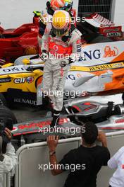 20.07.2008 Hockenheim, Germany,  Nick Hamilton (brother of Lewis Hamilton) and Lewis Hamilton (GBR), McLaren Mercedes - Formula 1 World Championship, Rd 10, German Grand Prix, Sunday Podium