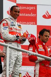 20.07.2008 Hockenheim, Germany,  1st place Lewis Hamilton (GBR), McLaren Mercedes and 3rd place Felipe Massa (BRA), Scuderia Ferrari - Formula 1 World Championship, Rd 10, German Grand Prix, Sunday Podium