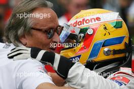 20.07.2008 Hockenheim, Germany,  Lewis Hamilton (GBR), McLaren Mercedes and Mansour Ojeh (UEA) - Formula 1 World Championship, Rd 10, German Grand Prix, Sunday Podium