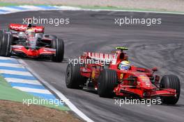 20.07.2008 Hockenheim, Germany,  Felipe Massa (BRA), Scuderia Ferrari, Lewis Hamilton (GBR), McLaren Mercedes - Formula 1 World Championship, Rd 10, German Grand Prix, Sunday Race