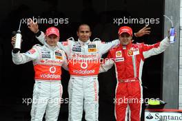 19.07.2008 Hockenheim, Germany,  Heikki Kovalainen (FIN), McLaren Mercedes, Lewis Hamilton (GBR), McLaren Mercedes, Felipe Massa (BRA), Scuderia Ferrari - Formula 1 World Championship, Rd 10, German Grand Prix, Saturday Qualifying