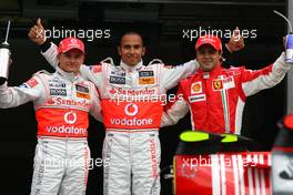 19.07.2008 Hockenheim, Germany,  Heikki Kovalainen (FIN), McLaren Mercedes, Lewis Hamilton (GBR), McLaren Mercedes, Felipe Massa (BRA), Scuderia Ferrari  - Formula 1 World Championship, Rd 10, German Grand Prix, Saturday Qualifying