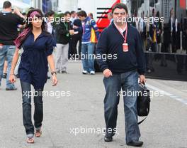 19.07.2008 Hockenheim, Germany,  Raquel Rosario (ESP) Wife of Fernando Alonso and Luis Garcia Abad (ESP), Manager of Fernando Alonso - Formula 1 World Championship, Rd 10, German Grand Prix, Saturday
