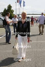 20.07.2008 Hockenheim, Germany,  Corina Schumacher (GER), Corinna, Wife of Michael Schumacher arrives at the trackside - Formula 1 World Championship, Rd 10, German Grand Prix, Sunday