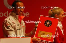 17.07.2008 Hockenheim, Germany,  Lewis Hamilton (GBR), McLaren Mercedes and Heikki Kovalainen (FIN), McLaren Mercedes, Vodafone, Music Quiz - Formula 1 World Championship, Rd 10, German Grand Prix, Thursday