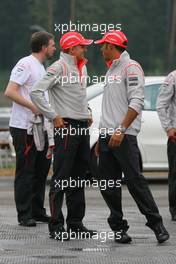 17.07.2008 Hockenheim, Germany,  Heikki Kovalainen (FIN), McLaren Mercedes and Lewis Hamilton (GBR), McLaren Mercedes - Formula 1 World Championship, Rd 10, German Grand Prix, Thursday