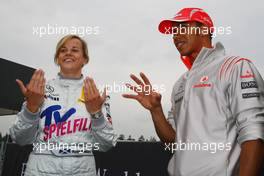 17.07.2008 Hockenheim, Germany,  Susie Stoddart (GBR), Persson Motorsport AMG Mercedes and Lewis Hamilton (GBR), McLaren Mercedes - Formula 1 World Championship, Rd 10, German Grand Prix, Thursday