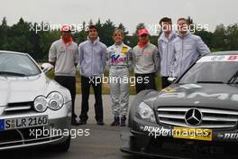 17.07.2008 Hockenheim, Germany,  Lewis Hamilton (GBR), McLaren Mercedes and Heikki Kovalainen (FIN), McLaren Mercedes with DTM Drivers - Formula 1 World Championship, Rd 10, German Grand Prix, Thursday