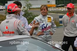 17.07.2008 Hockenheim, Germany,  Lewis Hamilton (GBR), McLaren Mercedes and Susie Stoddart (GBR), Persson Motorsport AMG Mercedes and Heikki Kovalainen (FIN), McLaren Mercedes - Formula 1 World Championship, Rd 10, German Grand Prix, Thursday