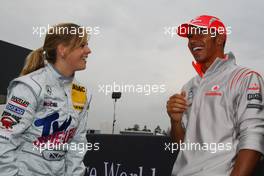 17.07.2008 Hockenheim, Germany,  Susie Stoddart (GBR), Persson Motorsport AMG Mercedes and Lewis Hamilton (GBR), McLaren Mercedes - Formula 1 World Championship, Rd 10, German Grand Prix, Thursday