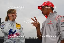 17.07.2008 Hockenheim, Germany,  Susie Stoddart (GBR), Persson Motorsport AMG Mercedes and Lewis Hamilton (GBR), McLaren Mercedes - Formula 1 World Championship, Rd 10, German Grand Prix, Thursday