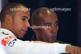 01.08.2008 Budapest, Hungary,  Lewis Hamilton (GBR), McLaren Mercedes and Anthony Hamilton (GBR), Father of Lewis Hamilton - Formula 1 World Championship, Rd 11, Hungarian Grand Prix, Friday Practice